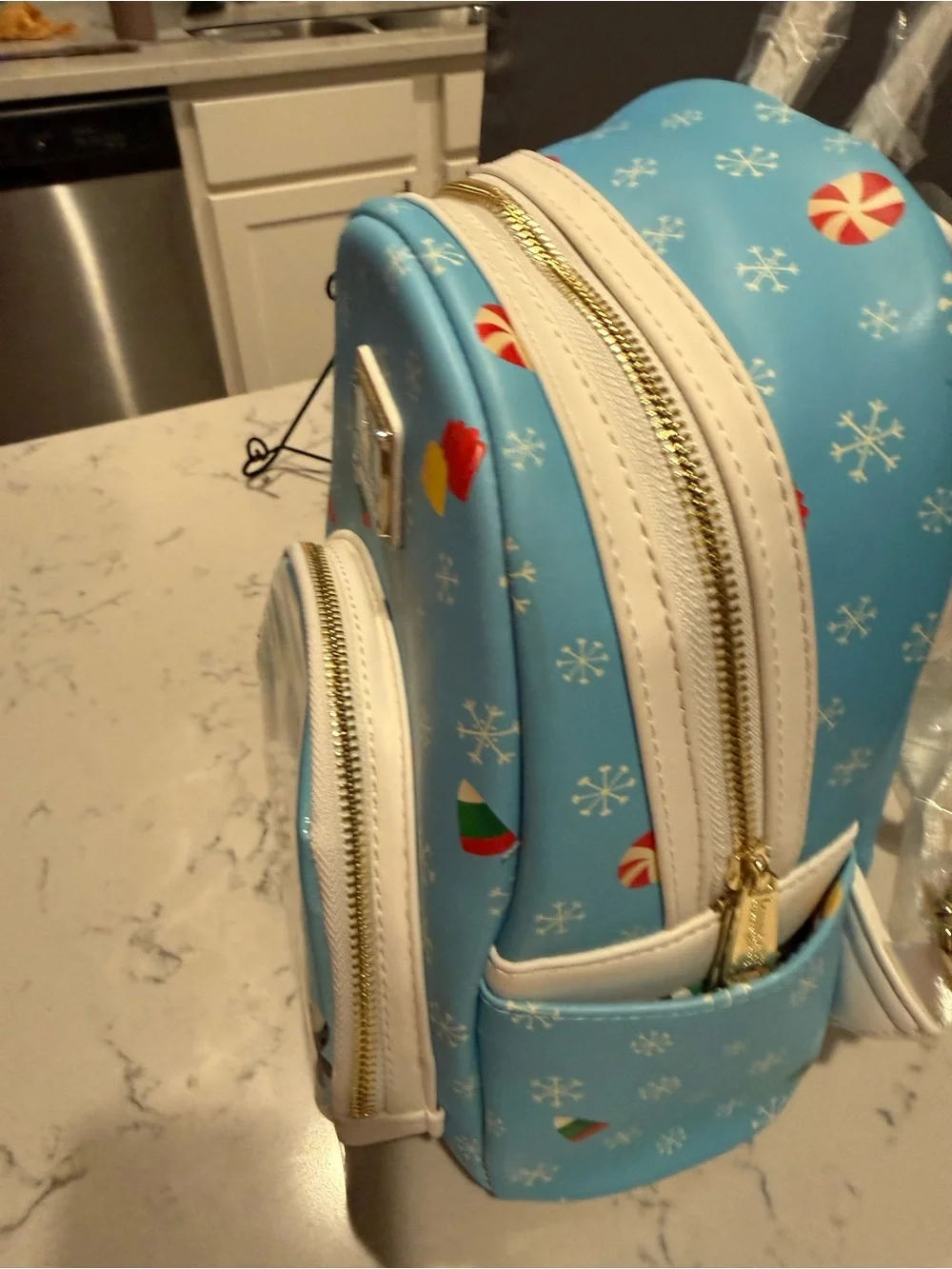 Loungefly Light Blue Elf Mini Backpack and Zip Wallet Set